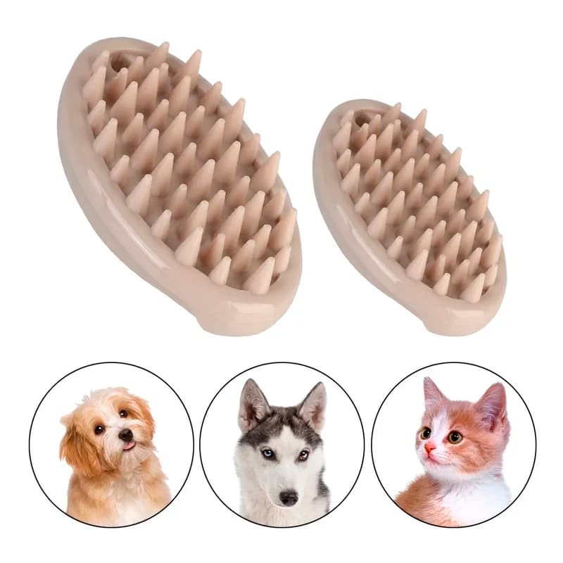 Spazzola in Silicone per il Bagno degli Animali Domestici, Pettine Massaggiante per Cani e Gatti, Spazzola Morbida per Shampoo e Pulizia