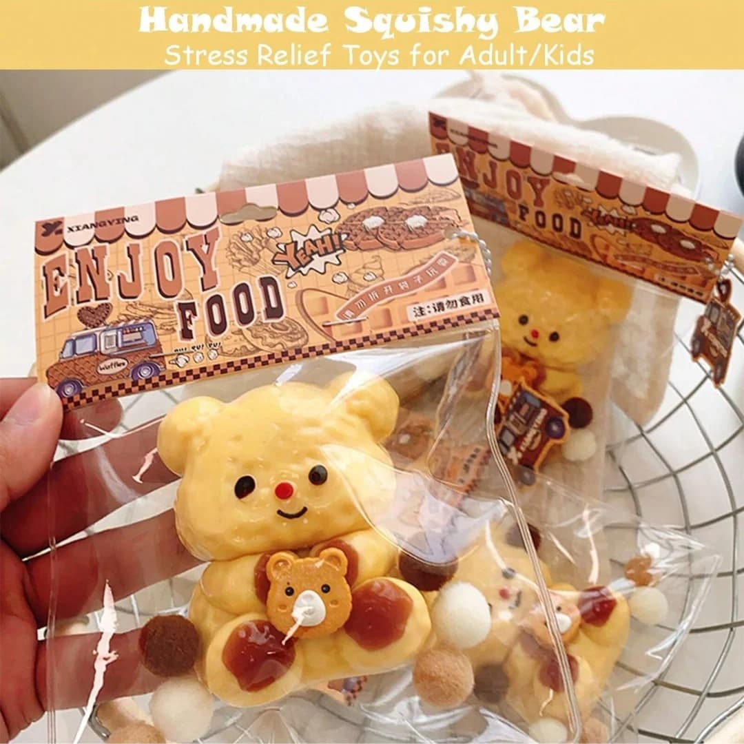 1 Pezzo Giocattolo Squishy Orsetto Burroso Antistress, Giocattolo da Spremere, Fidget Toy, Alleviatore di Ansia, Giocattolo Rilassante per Mani, per Bambini e Adulti, Alla Moda
