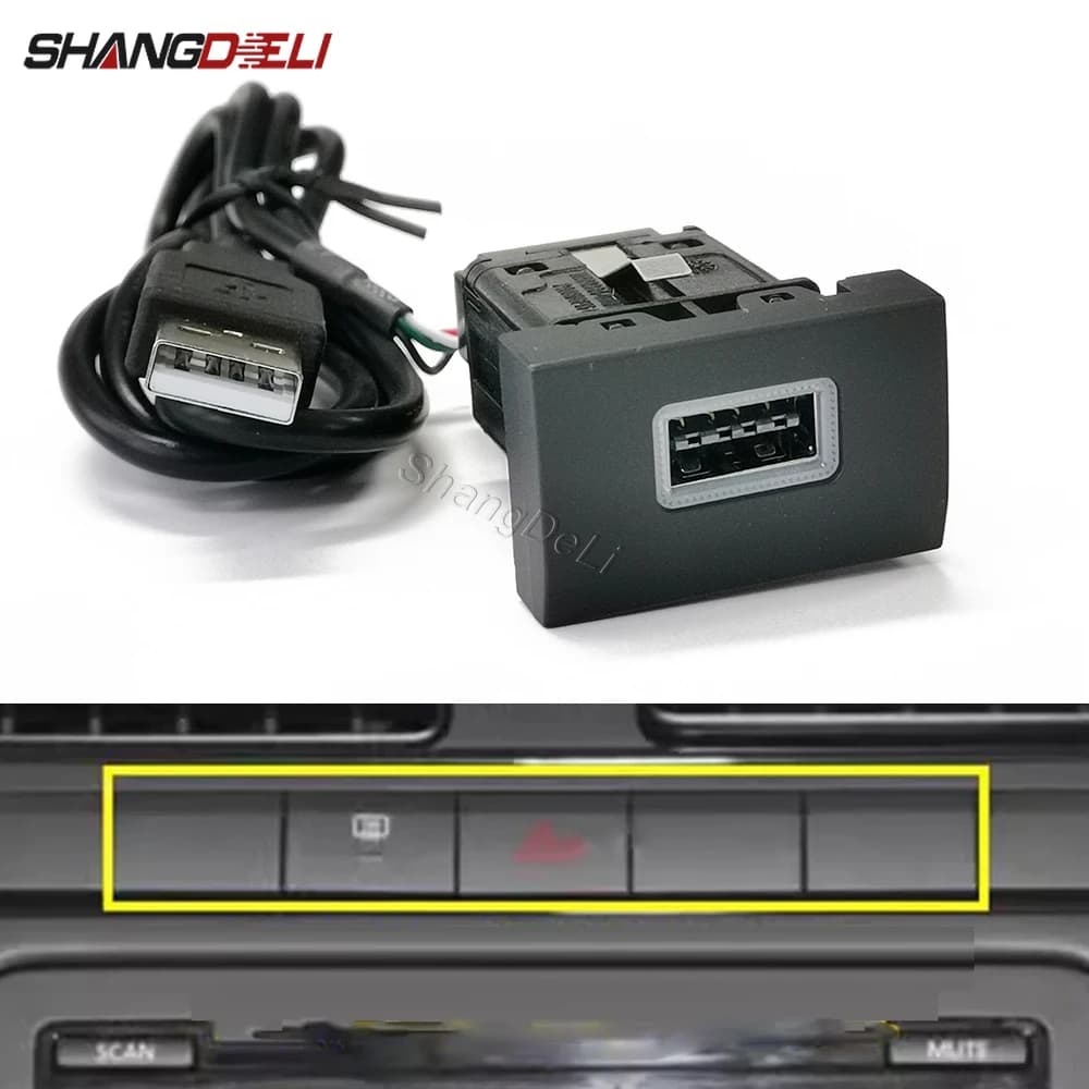 Per VW Polo 2011-2013 Auto Adattatore di Ingresso USB Presa Audio Radio U-disk Flash Presa Adattatore di Interfaccia con Cavo