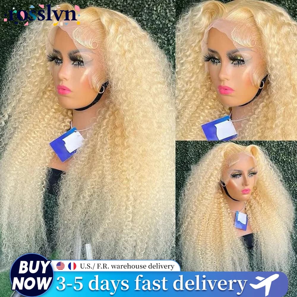 613 HD Lace Frontal Wig 13x4 13x6 Deep Wave Lace Front Human Hair Wig Transparent Blonde Curly Wig 30 Inch 220 Density For Women