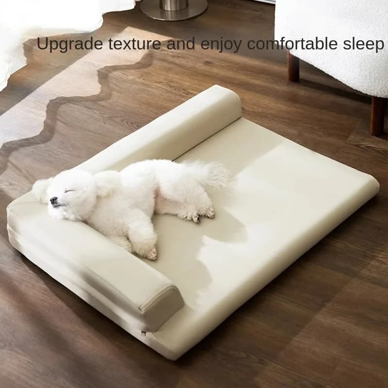 Kennel Simple Plain Leather L-Shaped Nest Dog Sleeping Rest Mat Removable and Washable Teddy Little Planet Pet Sofa Accessories