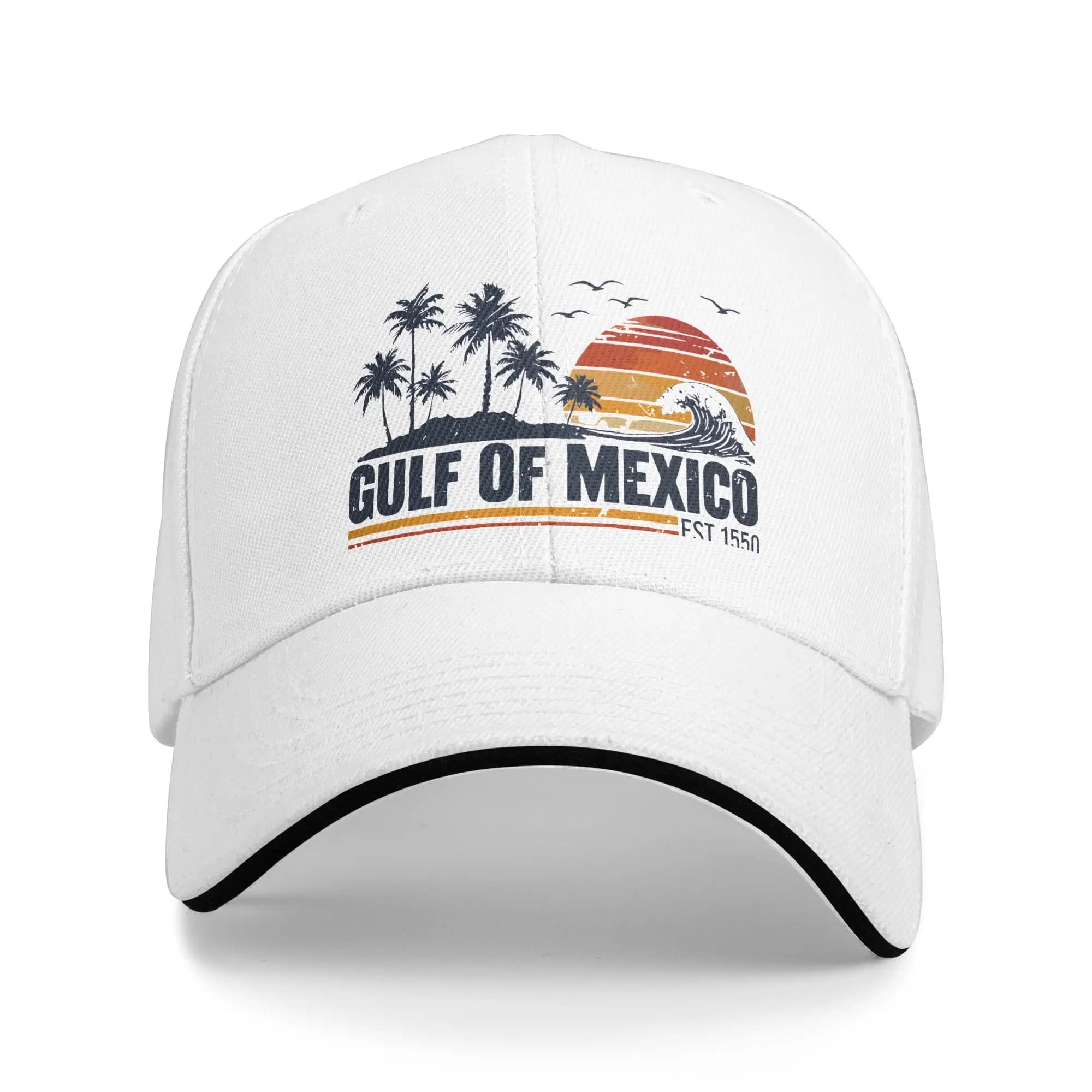 Cappelli da baseball per adulti con motivo Golfo del Messico, berretto da lavoro in poliestere alla moda, cappellino sportivo regolabile, all'ingrosso, nuovo