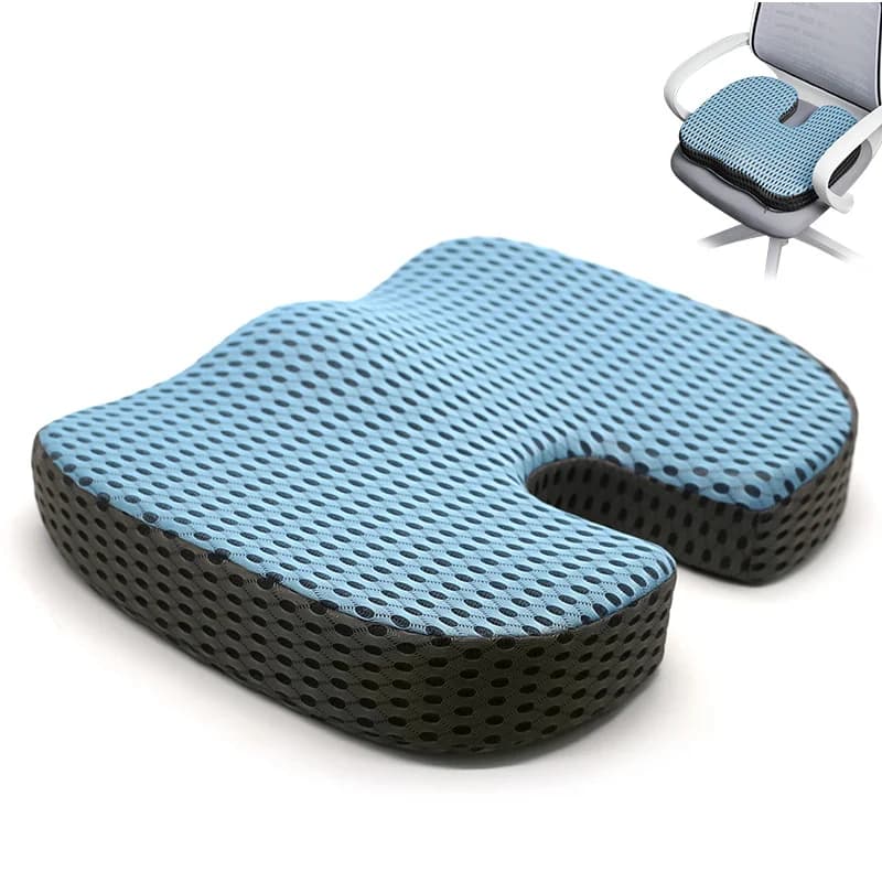 Cuscini da ufficio Cuscino per seggiolino auto Sciatica antiscivolo e schienale Coccyx Cuscino per sedia in memory foam per alleviare il dolore al Tailbonepin
