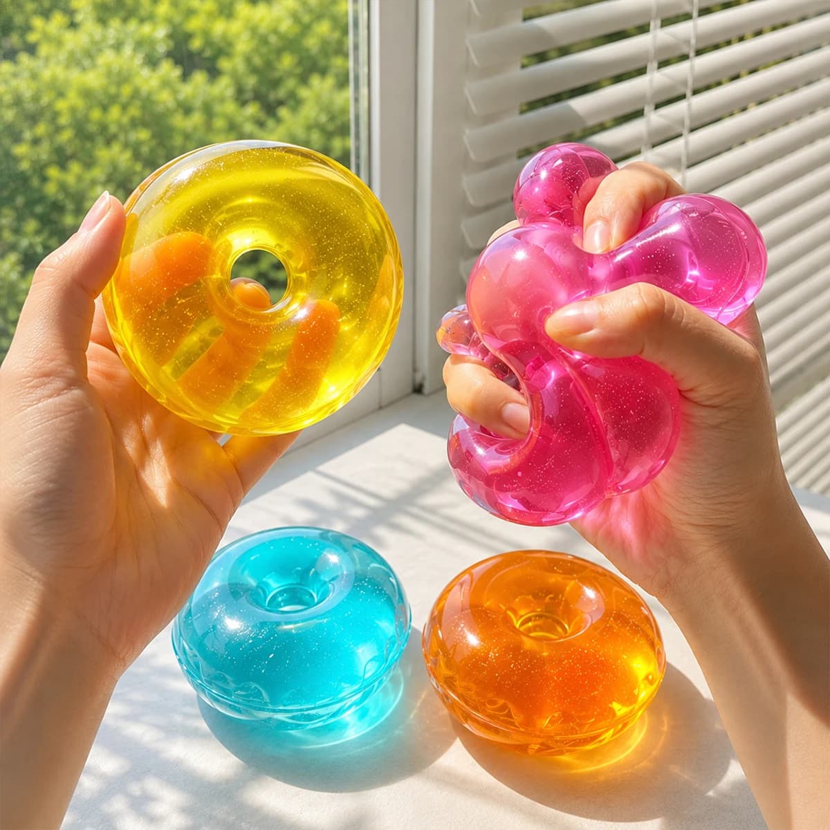 Stress Donut Ball Soft Fidget Sensory Toy for ADHD Autism Slow Rebound Squeeze Toy for Adults Kids Christmas Gift