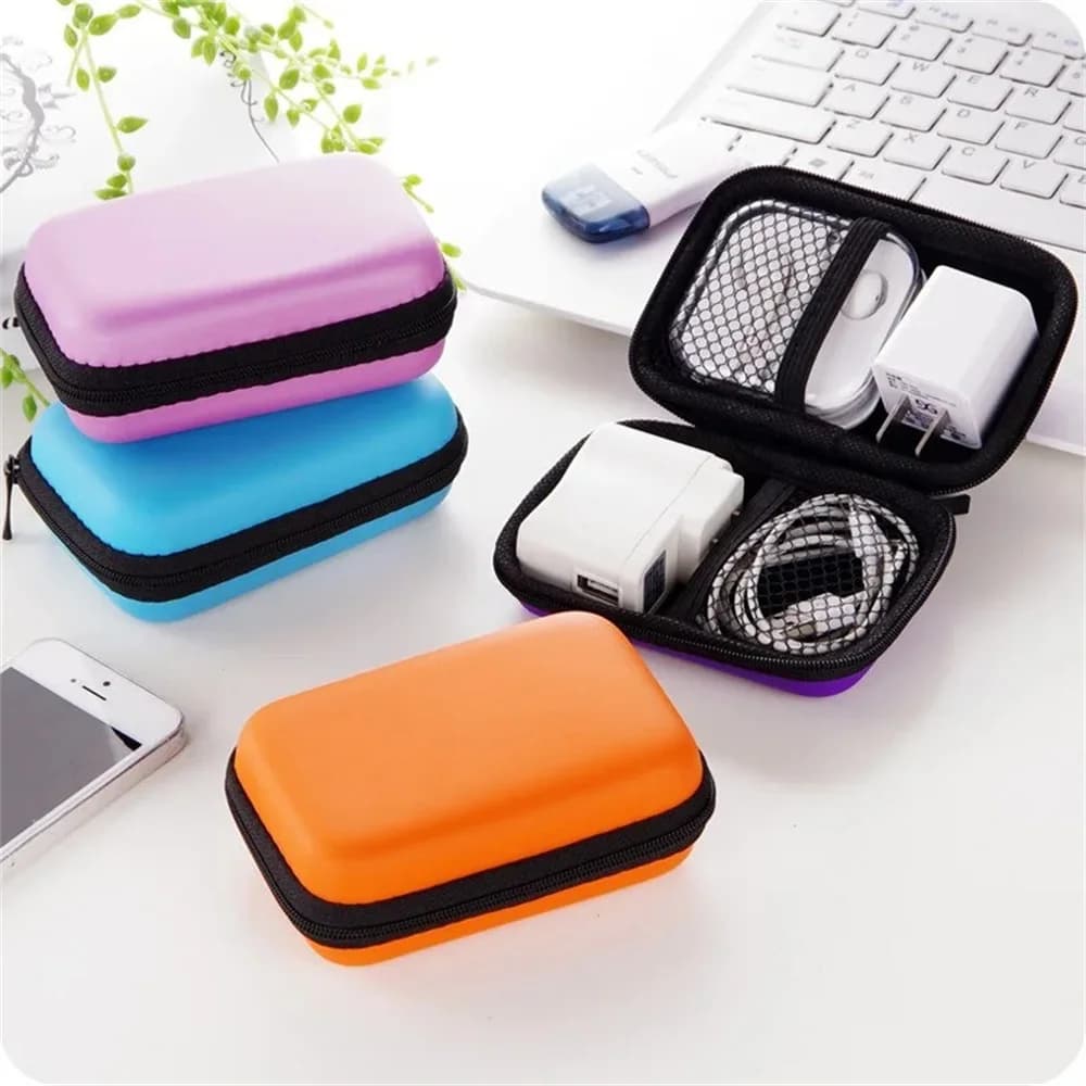 Headphone Storage Bag Mobile Phone Charger Data Cable Protection Bag Data Cable Usb Flash Drive Travel Portable Eva Zipper Bag