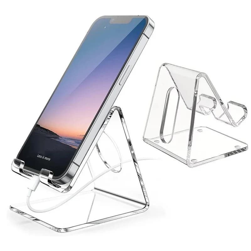 Acrylic Transparent Phone Holder Portable Desktop Smartphone Stand Universal Tablet Bracket For iPhone Huawei iPad Oppo Realme