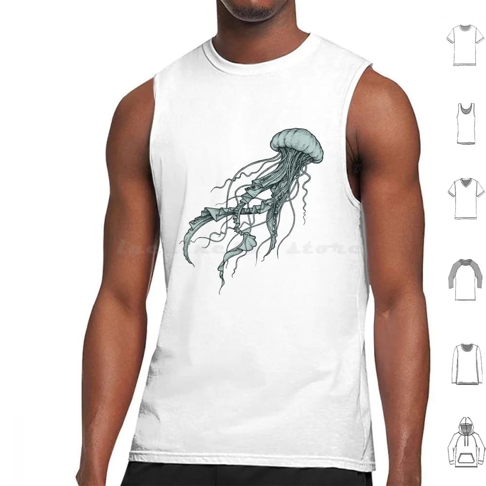 Jellyfish Tank Tops Vest Sleeveless Jelly Jellyfish Squid Water Ocean Sea Sea Life Fish Nature Animals Life Love Earth Mother
