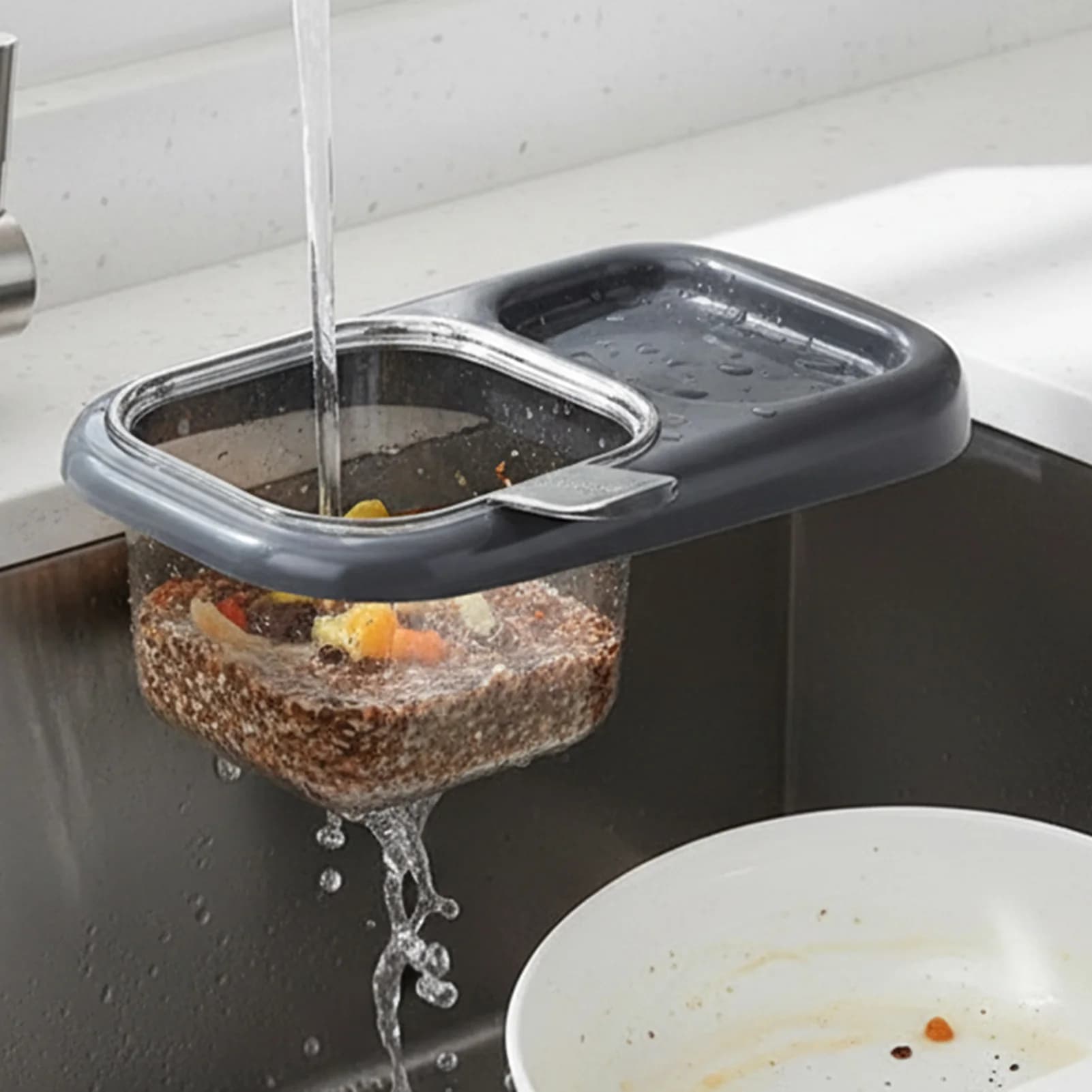 Cestello Filtro per Lavello, Filtro per Rifiuti Alimentari con Ventosa, Accessori Pratici per la Filtrazione dei Rifiuti in Cucina, Uso Domestico