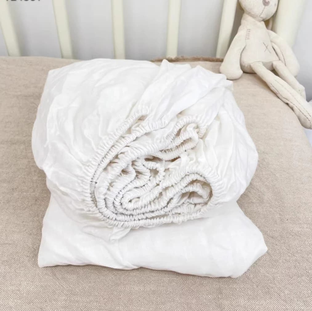 Lenzuolo con angoli in puro lino con fodera protettiva per materasso trapuntato con fascia elastica a 360° per lenzuolo singolo matrimoniale king size queen size