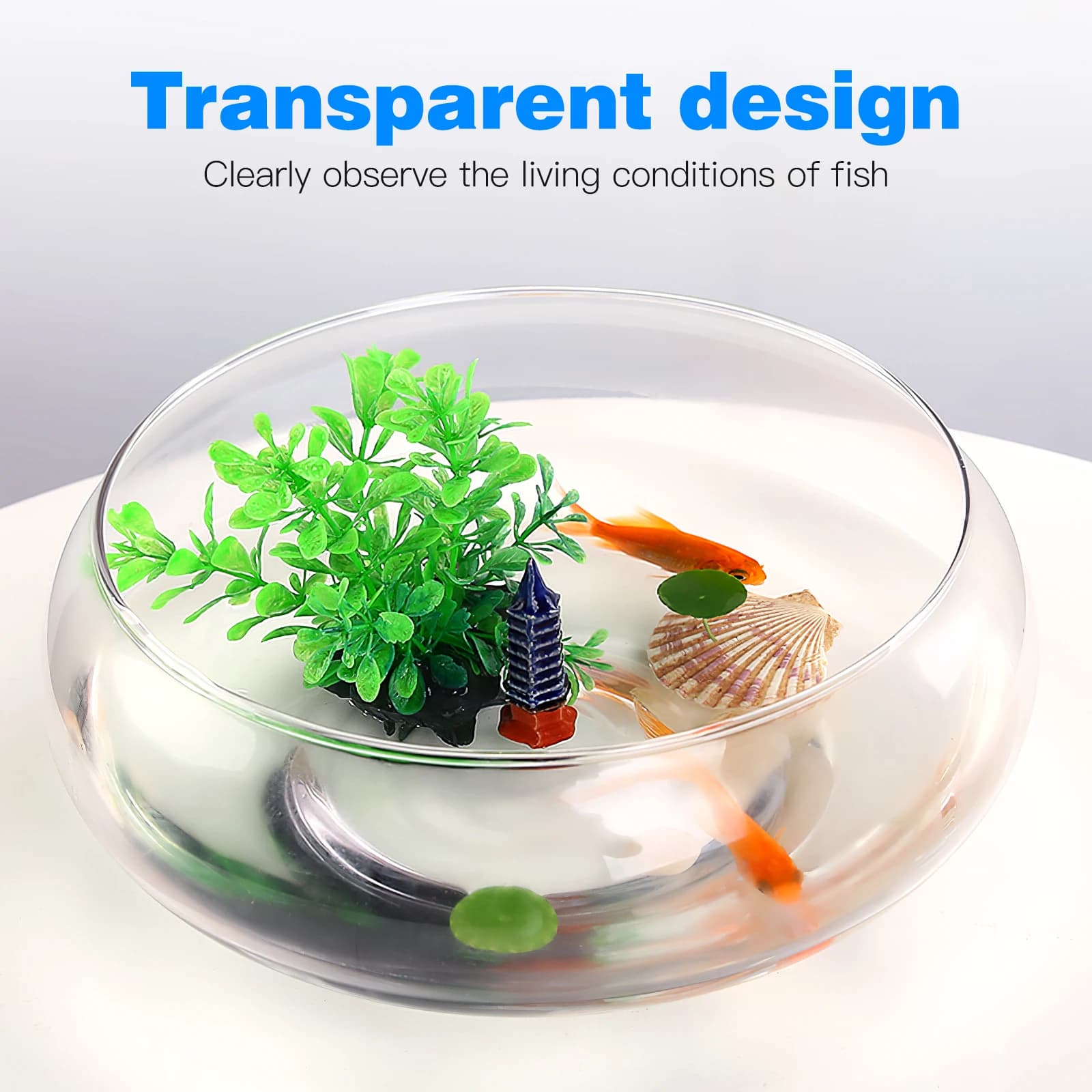 2800 ml transparent delicate aquarium desktop aquarium plant decoration plastic Betta reservoir office decorative container for fish