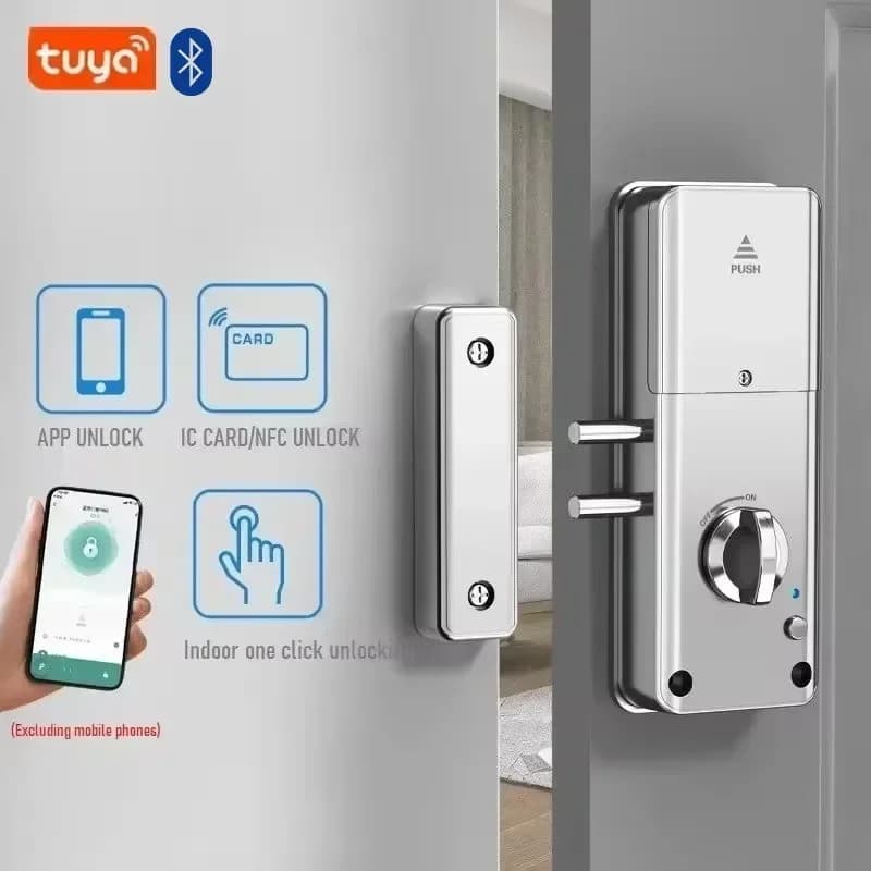 Tuya BLE Smart Lock APP IC Card Sblocca serratura invisibile Serratura elettronica intelligente RFID Serrature per porte antifurto per porte in legno per interni