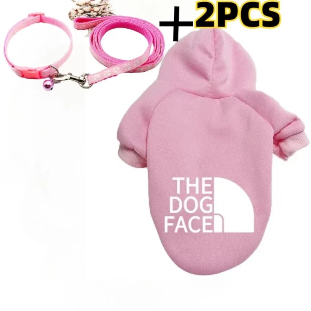 2 Pezzi: Felpe con Cappuccio e Guinzaglio per Animali Domestici, Calde per l'Inverno, Abbigliamento per Cani di Taglia Grande, Moda per Cani, Costume per Chihuahua e Bulldog Francese