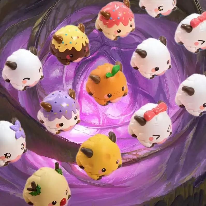 Pool Party Poro Figure Mini Blindbox confezione singola Gwen Star Guardian Ahri Confezione originale autentica Nuovo di zecca