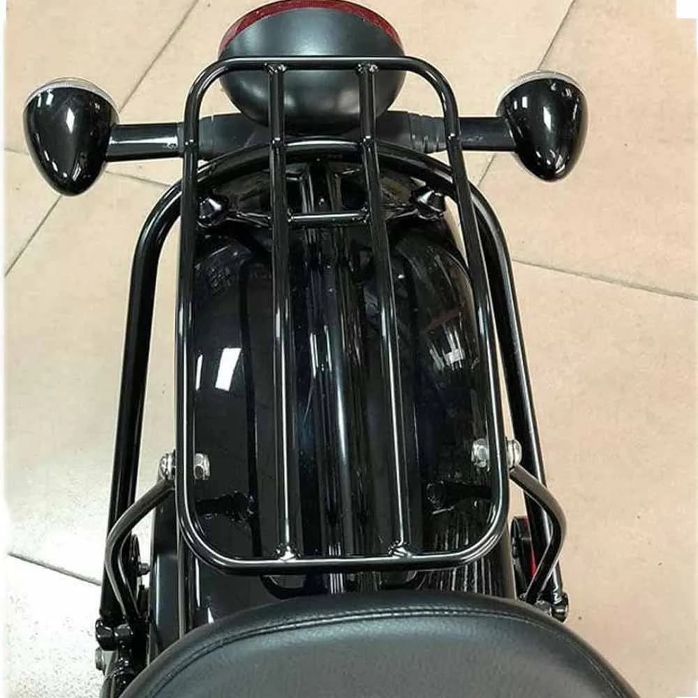 Portapacchi Posteriore Moto in Acciaio Nero per Triumph Bonneville Bobber / Bobber Black 2017 2018 2019 2020