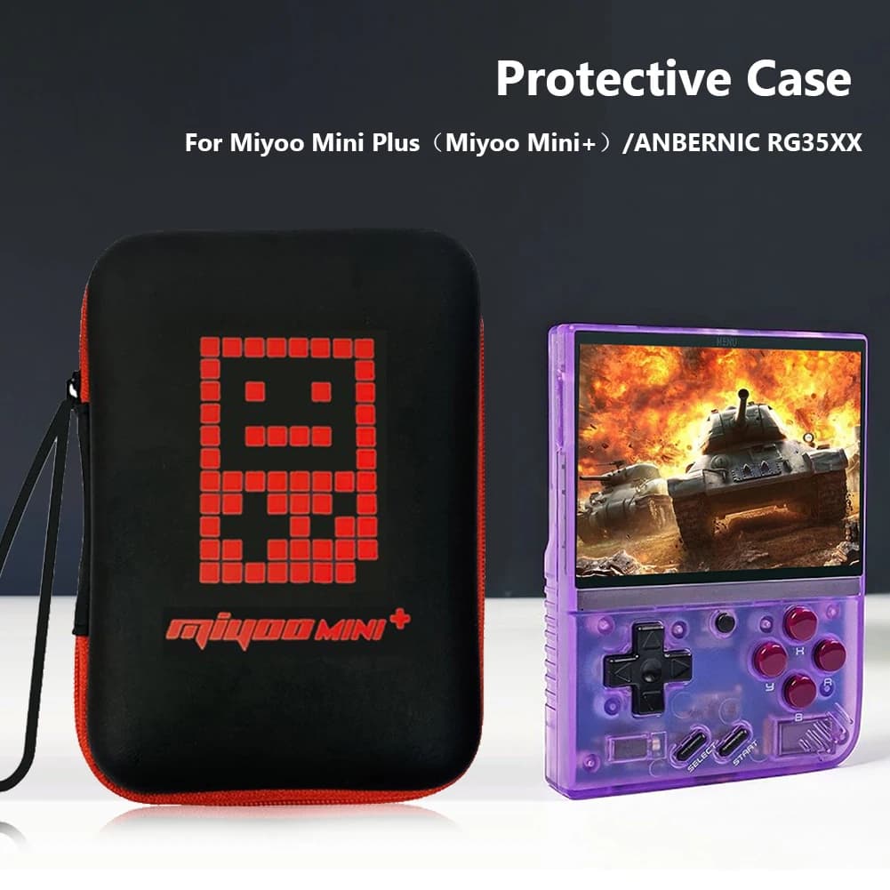 Custodia da trasporto in EVA impermeabile, multifunzionale, per console di gioco, resistente all'usura, con cordino, leggera, per Miyoo Mini Plus
