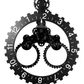 Creative hollow triangular large hanging gear clock, living room home simple European machinery No. 3 gear pendulum clock
