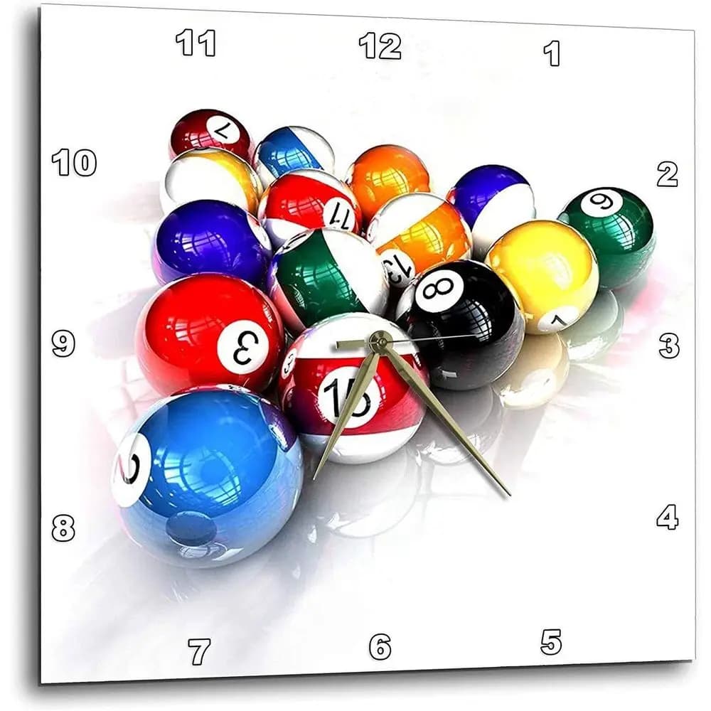 15 silent wall clock - Design Pool Ball - Ideal for billiards