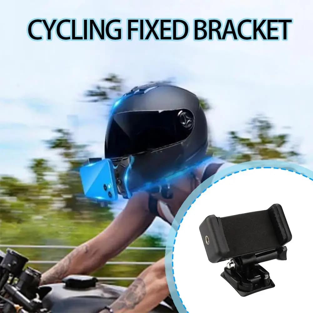 Supporto da tiro per telefono cellulare montato su casco, base verticale e accessori per moto, guida fotografica orizzontale fissa V4K9