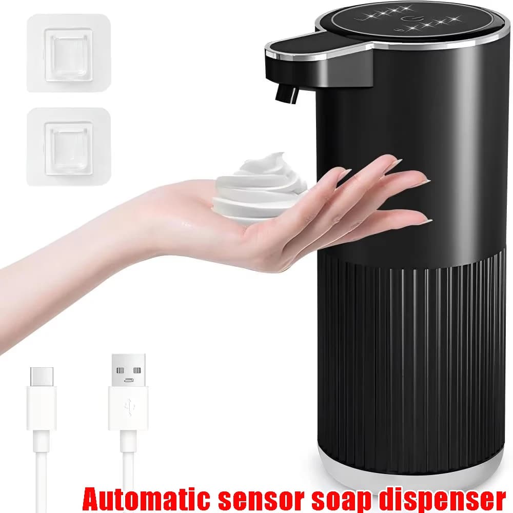Dispenser Automatico Intelligente di Sapone da Cucina Montato a Parete, Impermeabile IPX5, Ricaricabile, 4 Livelli Regolabili, Elettrico