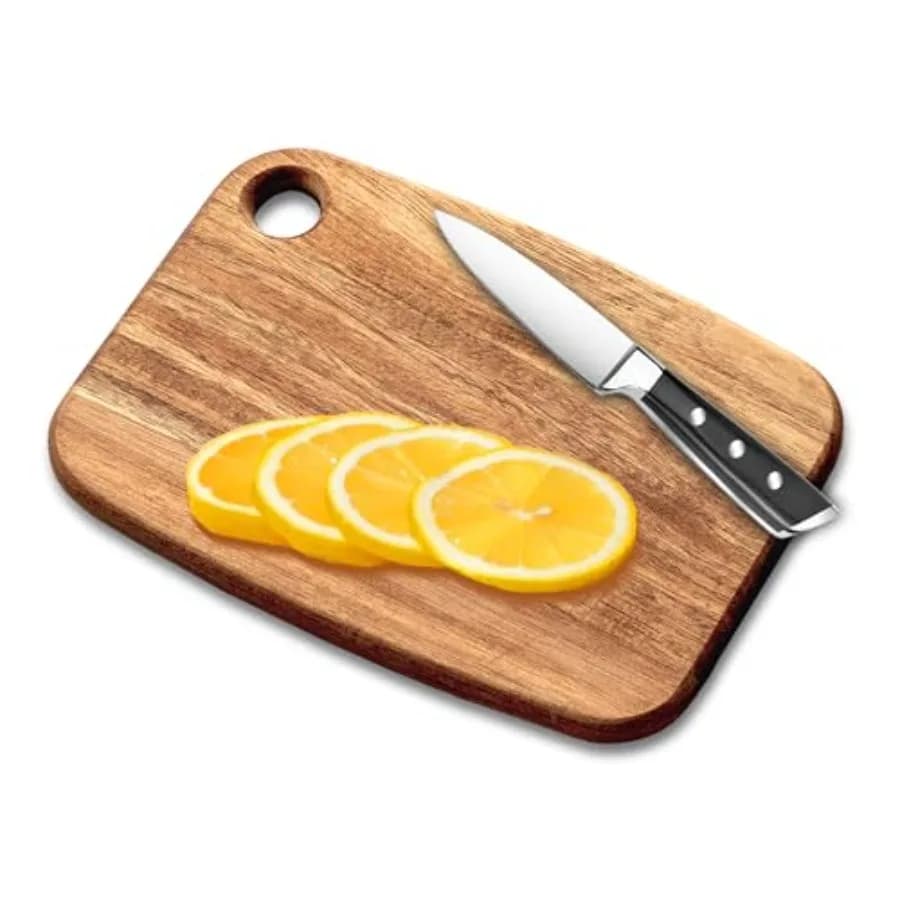 Mini tagliere in legno di acacia con foro per appendere, piccolo tagliere in legno - per salumi - per formaggi - per servire. Senza BPA, adatto per verdure.
