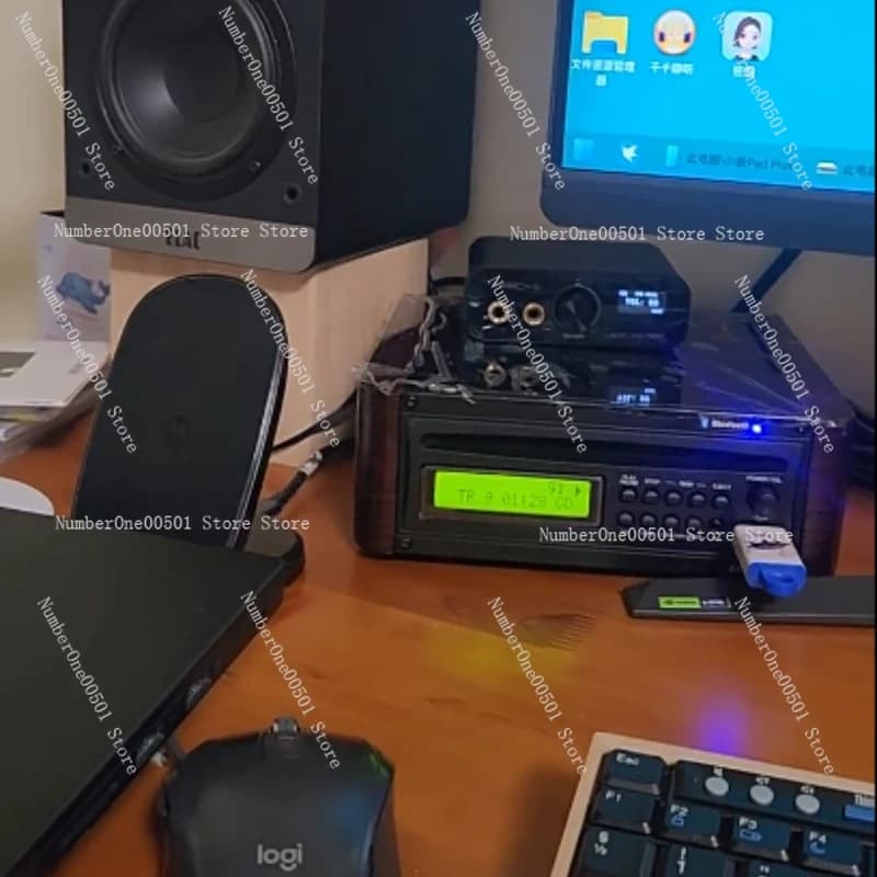 Piccolo lettore CD Bluetooth Chiavetta USB tipo aspirazione giradischi ammortizzante mini desktop 12V
