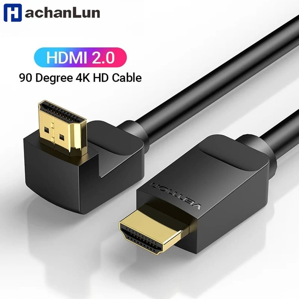 HACHANLUN Cavo HDMI 4K Cavo HDMI 2.0 Adattatore Angolo di 90/270 Gradi per Apple TV PS4 Splitter Video Audio Cavo HDMI da 90 Gradi