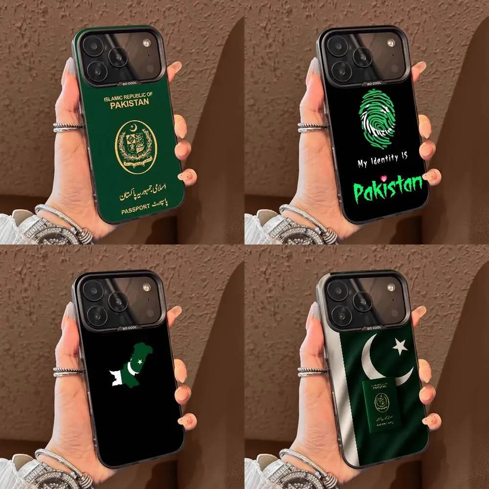 Custodia per telefono con mappa bandiera passaporto pakistano per iPhone 17,16,15,14,13,12,11,Pro,Max,Plus,E,Air,Mini Cover in Tpu nera