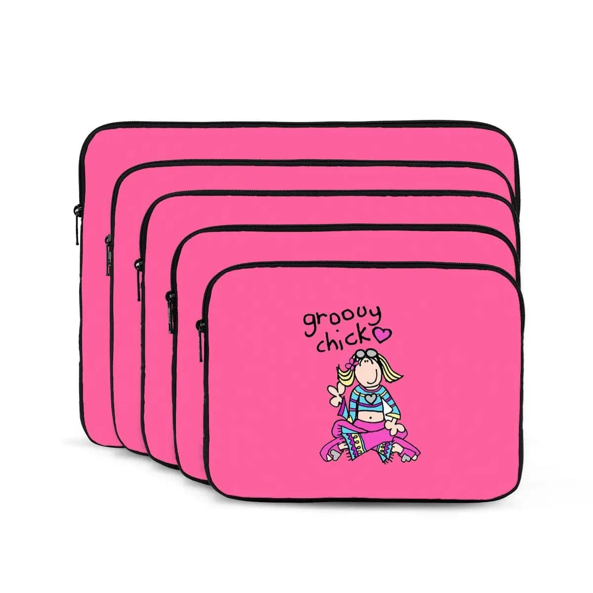 Groovy Chick Girls Y2K Vintage Notebook Laptop Bag Case Pouch Notebook Sleeve Cover Bag Tablet Shockproof Case Bag