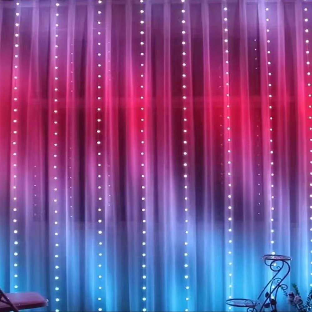 Smart LED Curtain Lights RGB 3M Christmas Decoration APP USB Remote Ghirlanda String Light Fairy Lamp Wedding Holiday Bedroom Outdoor