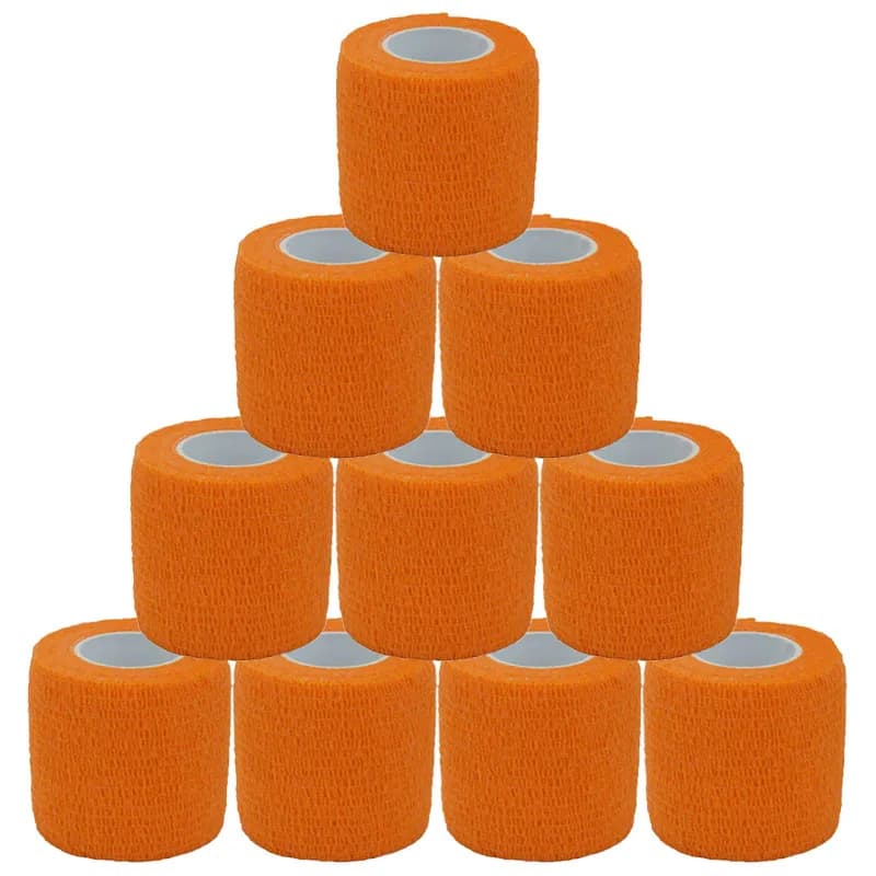 Arancione sport nastro adesivo per bendaggio articolazioni delle dita Kit protettivo atletico benda elastica per animali domestici 2.5-15CM