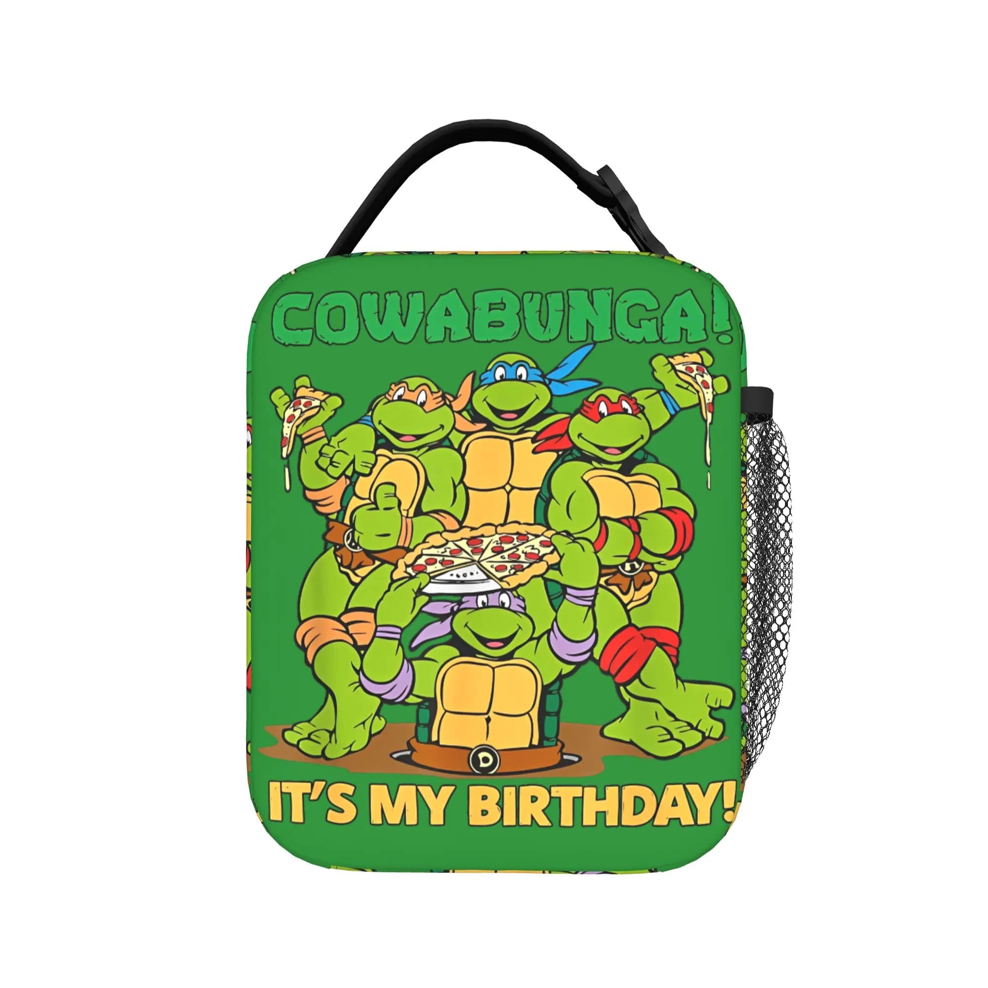 Cowabunga! It's My Birthday! TMNT Anime Insulated Lunch Bag Thermal Bag Reusable,Lunch Container Ninja Turtles Tote Lunch Box