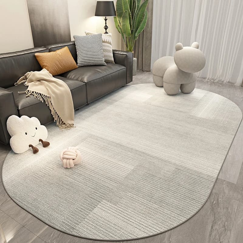 Arredamento camera da letto di lusso leggero Tappeto ovale Tappeti in stile nordico per soggiorno Salotto antiscivolo Tappetino morbido Tappeto da comodino lavabile