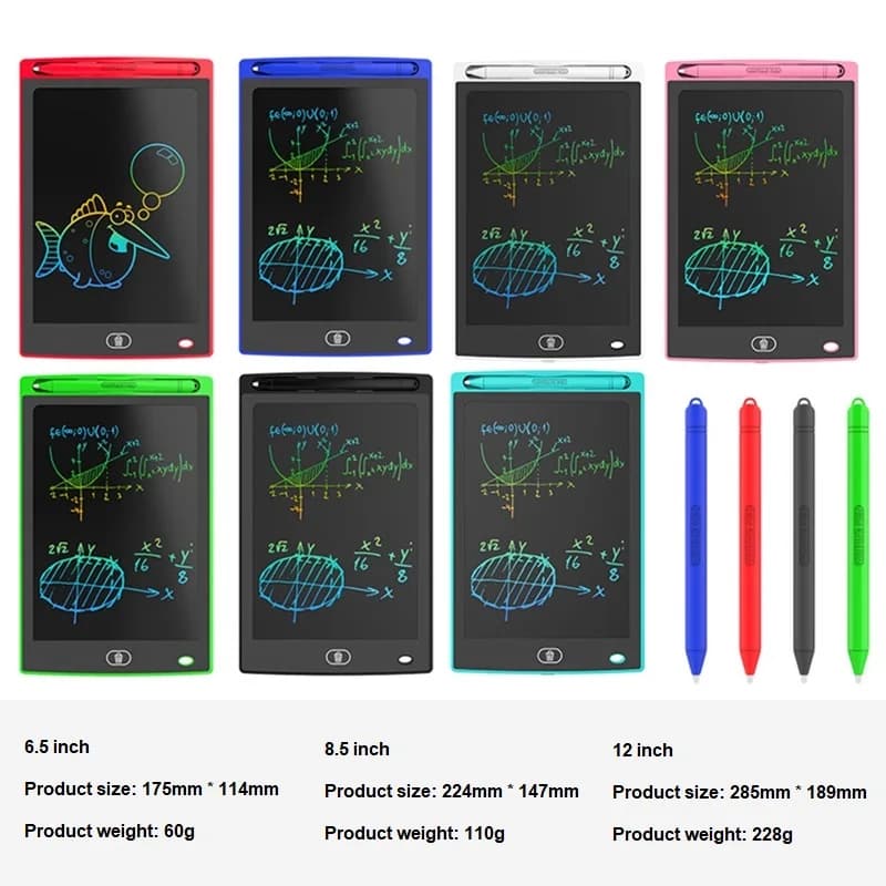 Tavoletta LCD da 6,5/8,5/12 Pollici per Scrittura e Disegno Digitale, Pad per Scrittura a Mano, Lavagna Elettronica Portatile per Giocattoli e Regali