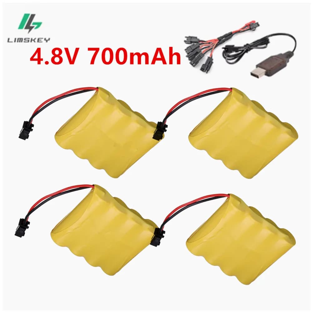 4.8V 700mAh AA Nickel cadmium battery pack for Remote Control Toy Car Rechargeable 4xAA Battery Pack Drop Shipping