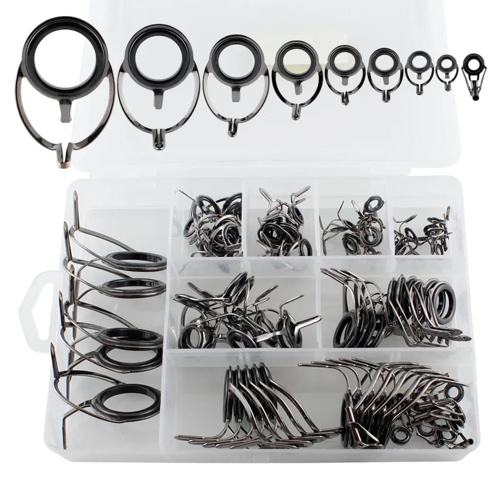 Set di Accessori per la Pesca 85 Pezzi, Anelli Guida in Ceramica, Set di Accessori per Canne da Pesca, Attrezzatura per Pesca in Mare