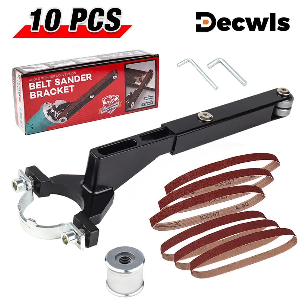 Mini levigatrice, lucidatrice multifunzione, levigatrice a batteria, utensili per levigatura domestici incluso nastro abrasivo da 6 pezzi, accessori per levigatrice a nastro modificati con smerigliatrice angolare