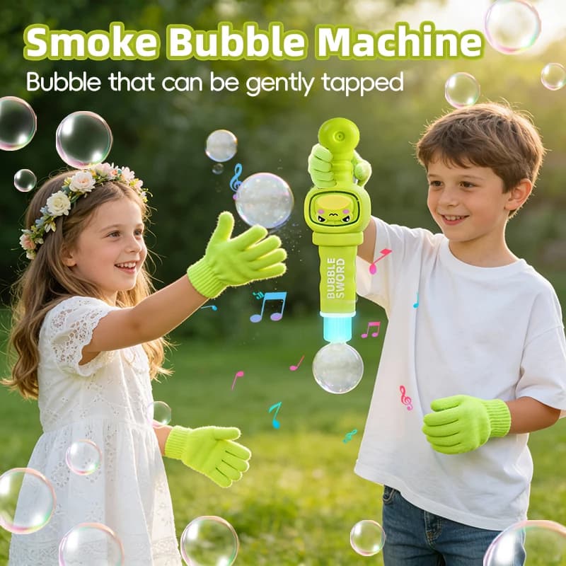 Macchina per Bolle a Forma di Animale Carino con Luci Colorate, Bacchetta Magica per Bolle Elastiche, Giocattolo Estivo per Feste all'Aperto