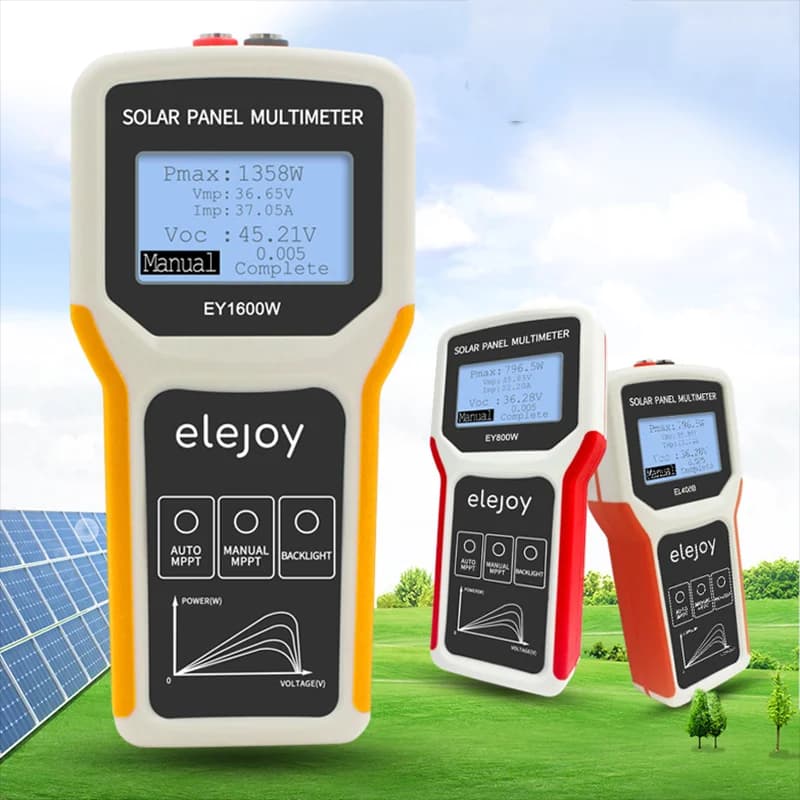 Nuovo multimetro portatile Multimetro da pannello fotovoltaico Pannello solare solare Rilevamento automatico/manuale Display LCD ad alta definizione