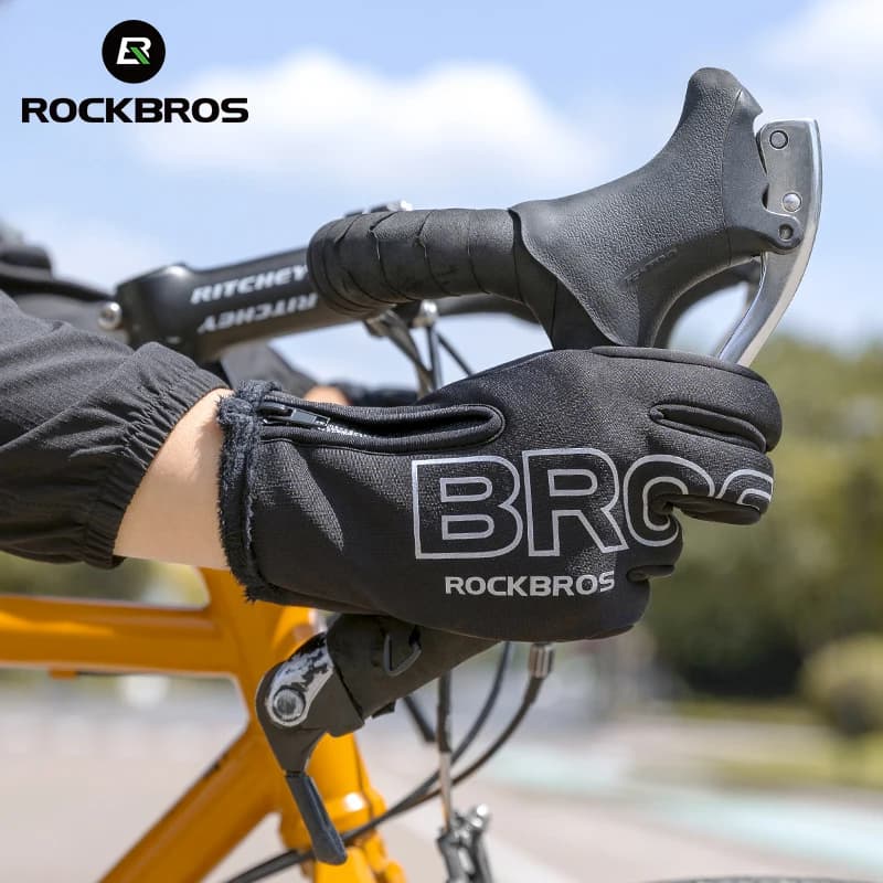 ROCKBROS winter bicycle gloves Mtb windproof waterproof thermal ski hiking bike snowmobile cycling gloves for motorcycle