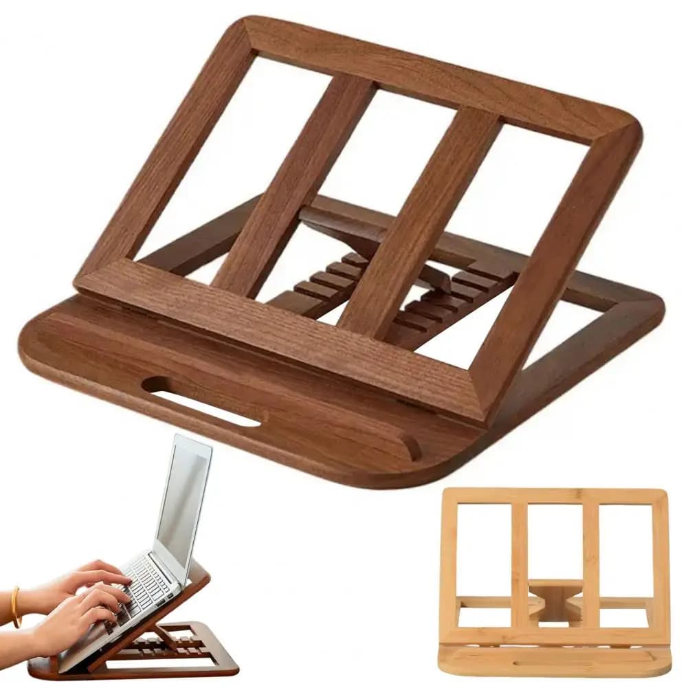 Supporto per laptop Supporto per computer con dissipazione del calore Supporto per laptop regolabile in legno con slot di ventilazione per studenti in ufficio domestico
