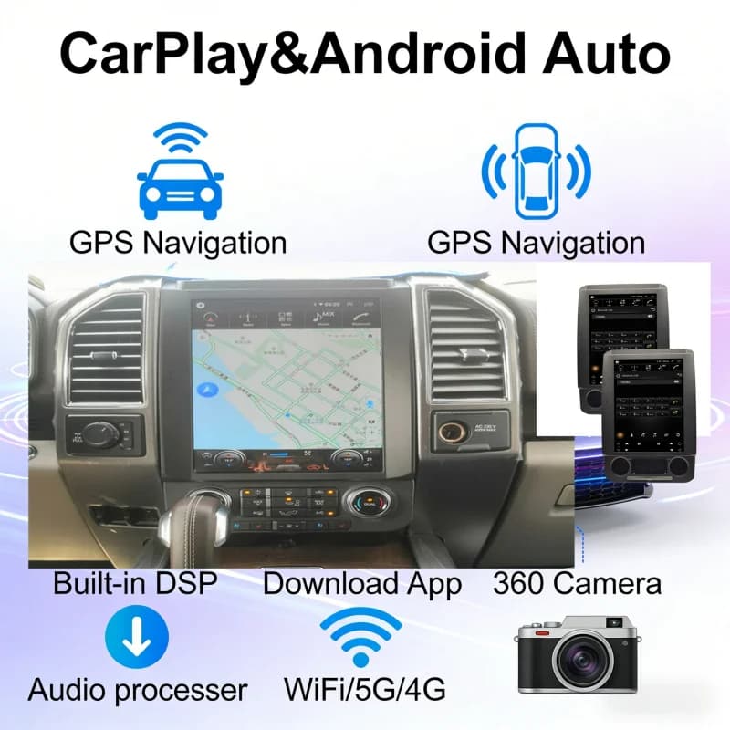 Android 14 per Ford F150 2016-2021 Autoradio Multimediale Stile Carplay Radio Auto Bluetooth WIFI 4G DSP Navigazione GPS