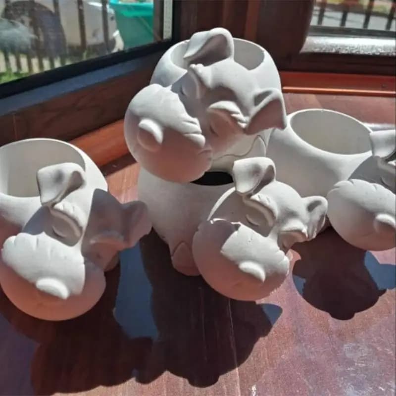 Stampo in silicone per vaso piante grasse fatto a mano a forma cane a forma vaso fiori in resina epossidica