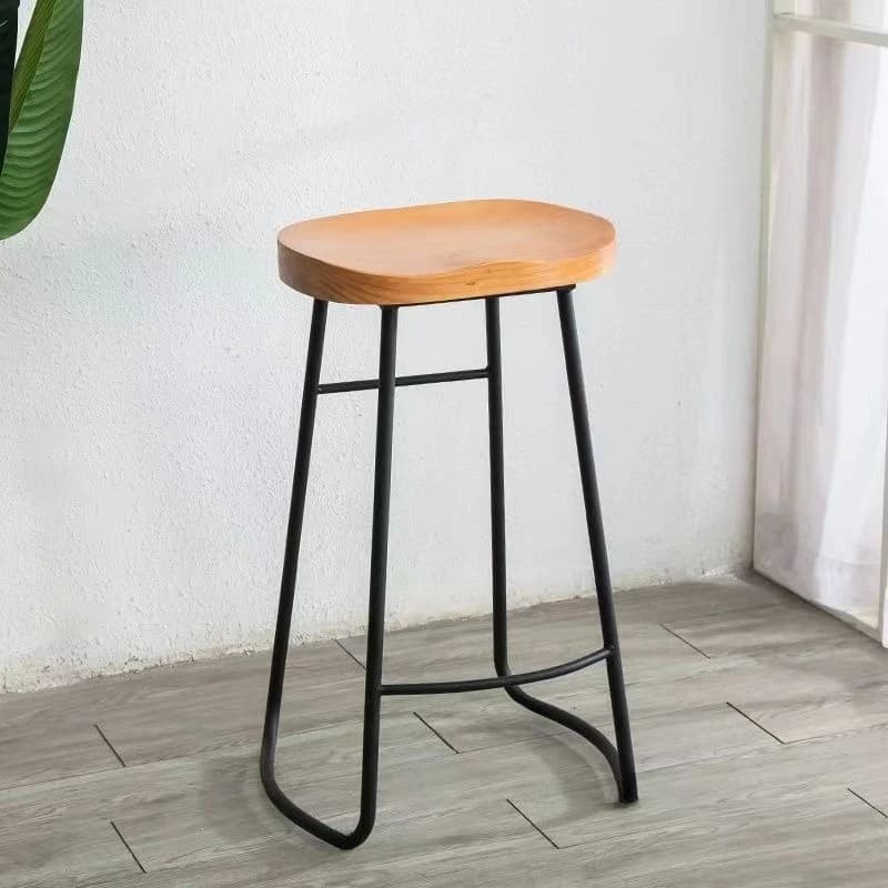 Sgabelli da bar in legno massello Sgabello da bancone con gambe alte Sedie da bar creative nordiche Sgabello da cucina alto americano Mobili decorativi