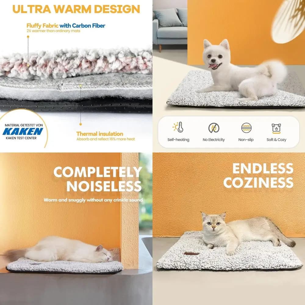 Extra hot thermal mat 29,1 x 18,9 with removable and washable coating for dogs and cats, for interior/external