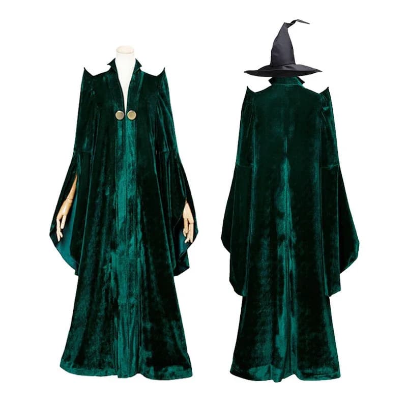 Costume della Scuola di Stregoneria e della Mago Professor Mileva McGonagall Hogwarts College Presidentis Robe Costume di Halloween