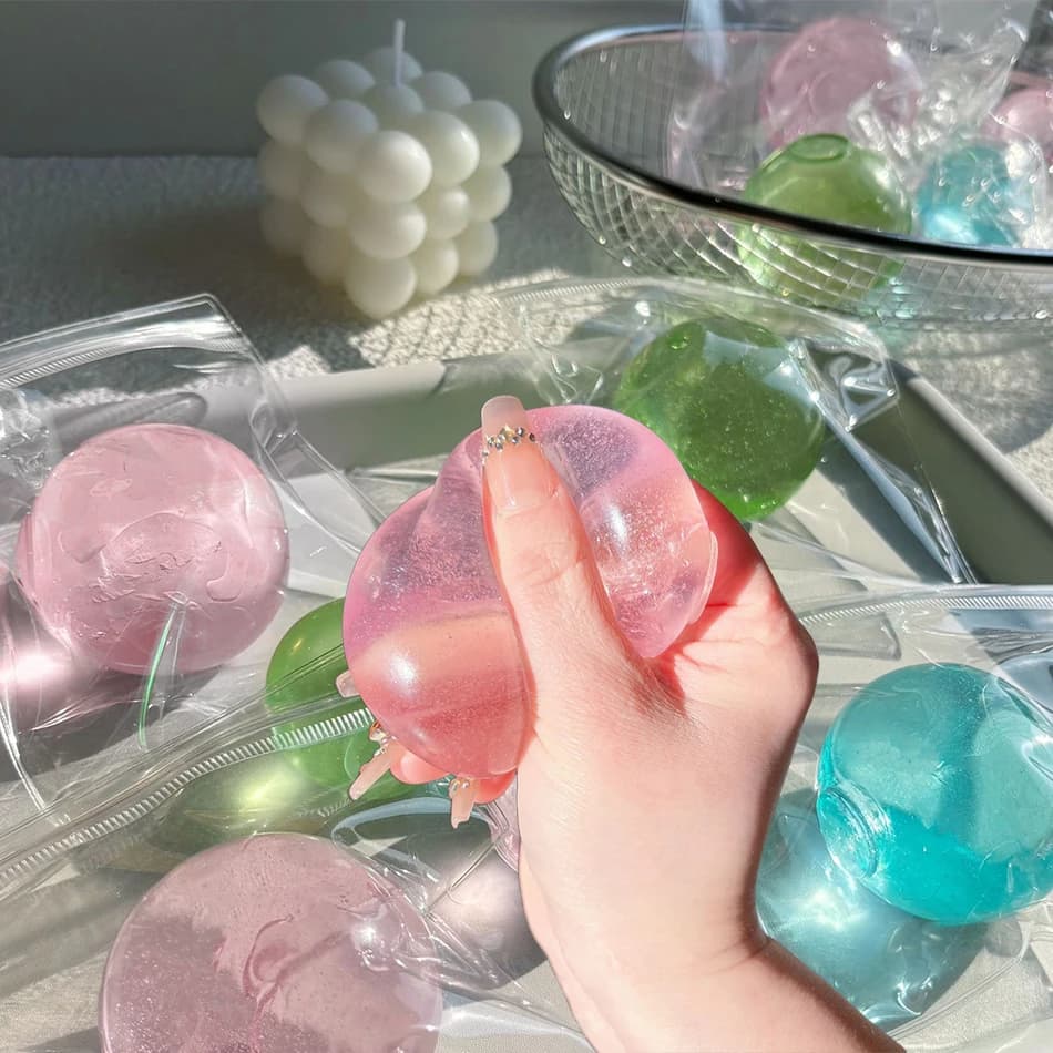 Giocattoli Squishy Blu in Maltosio, Antistress Sensoriali, Giocattoli Morbidi Simulati Trasparenti in Maltosio a Lenta Risposta per Decompressione