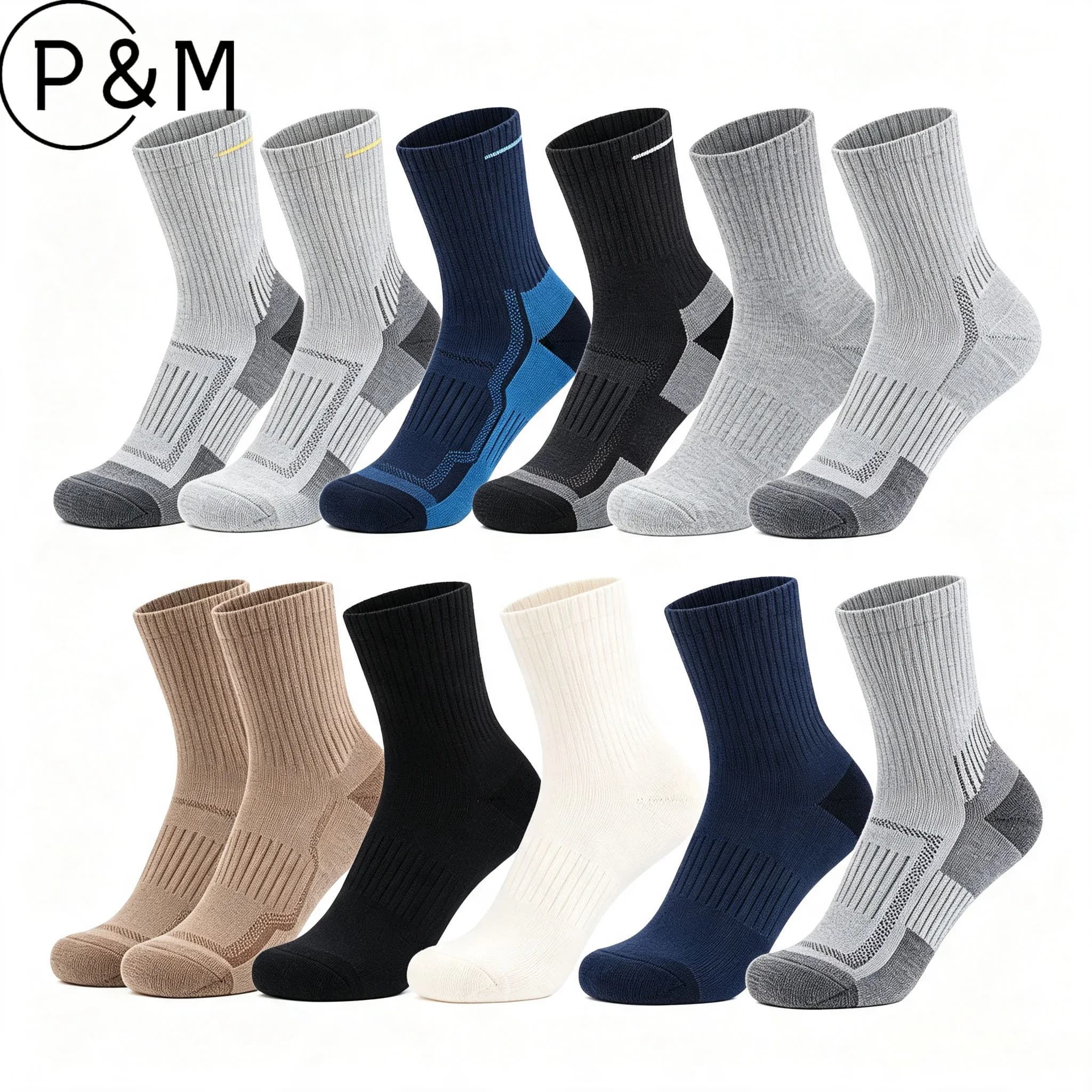 3PCS Men's Thick Hiking Socks Warm Thermal Cashmere Winter Ski Snowboard Socks for Outdoor Sports Cold Weather