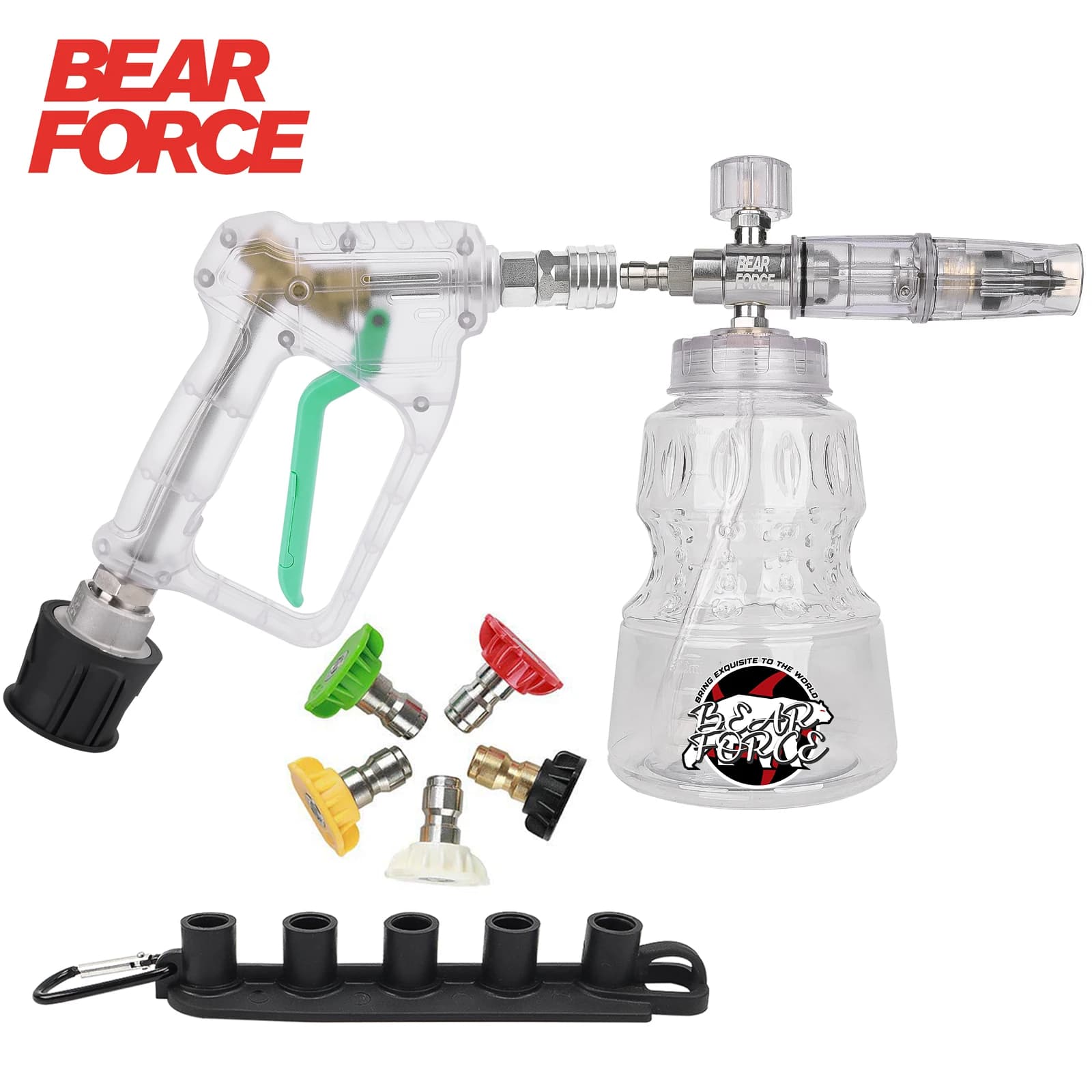BEAR FORCE Pistola ad acqua per idropulitrice per connettore tubo flessibile per pulizia auto per ugelli connettore rapido Karcher Nilfisk Parkside Bosch