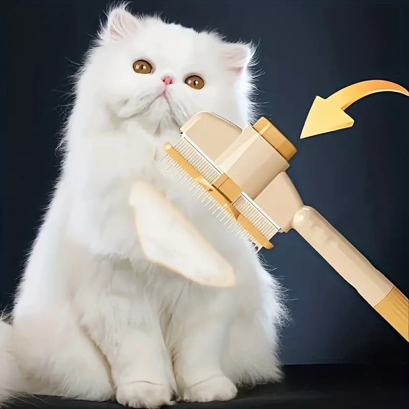 Self Cleaning Pet Comb Flea Brush Hair Remover Grooming Tool for Cats Dogs Rabbits Detangling Fur Care