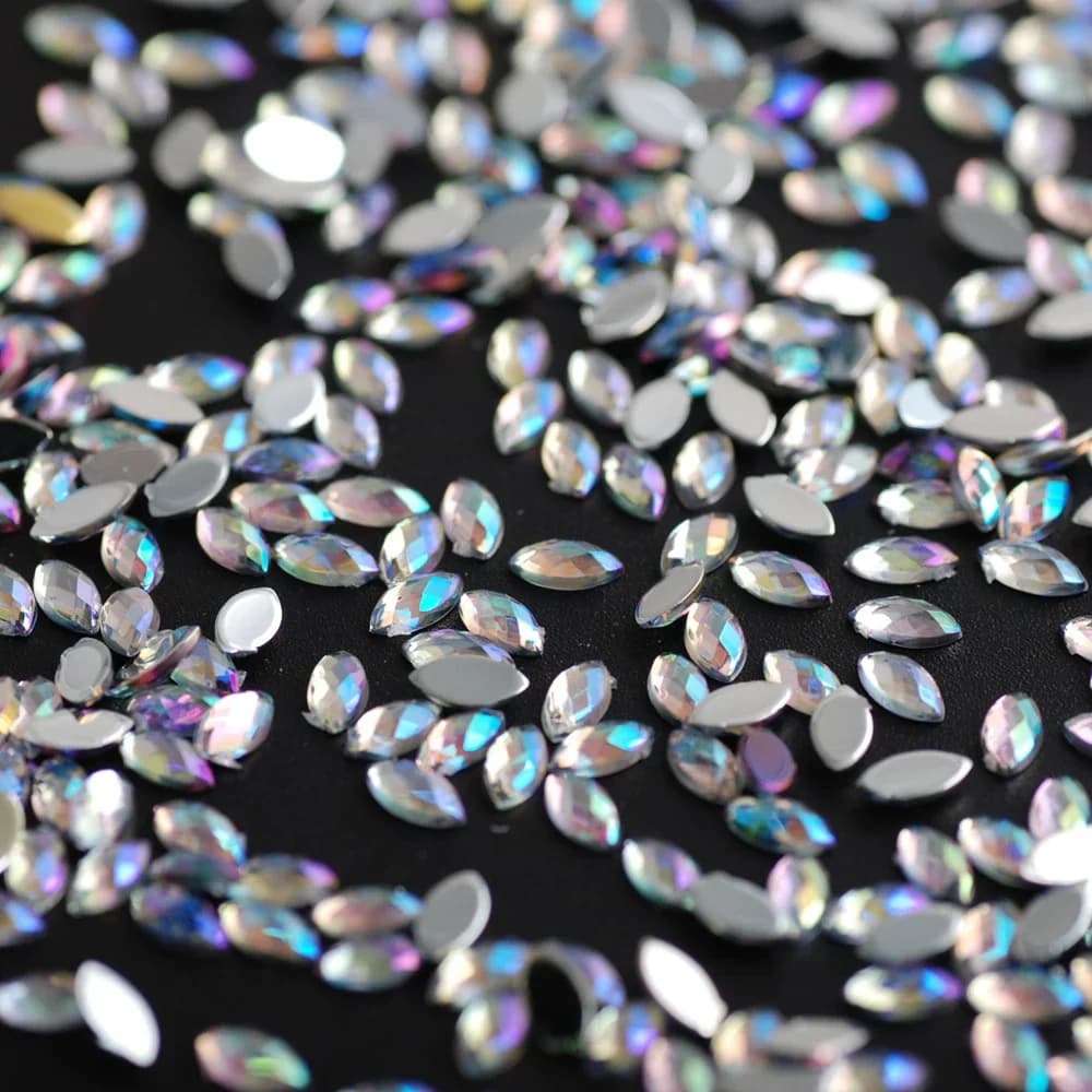 1000 Pz/lotto Cavallo occhio di Cristallo AB Strass 3*6mm Cristalli Acrilici Pietre Misura FAI DA TE Donna Abito Da Sposa Gioielli